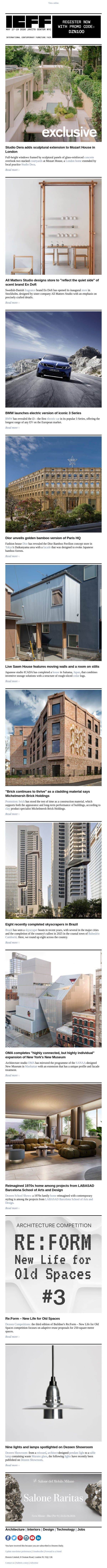 OMA New Museum expansion | Recent Brazil skyscrapers | House on stilts email from Dezeen screenshot