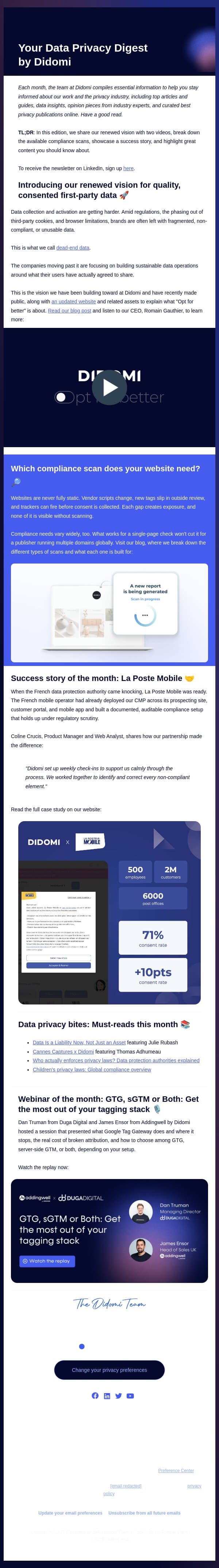 What is dead-end data, and how can modern brands opt for better? email from Didomi screenshot
