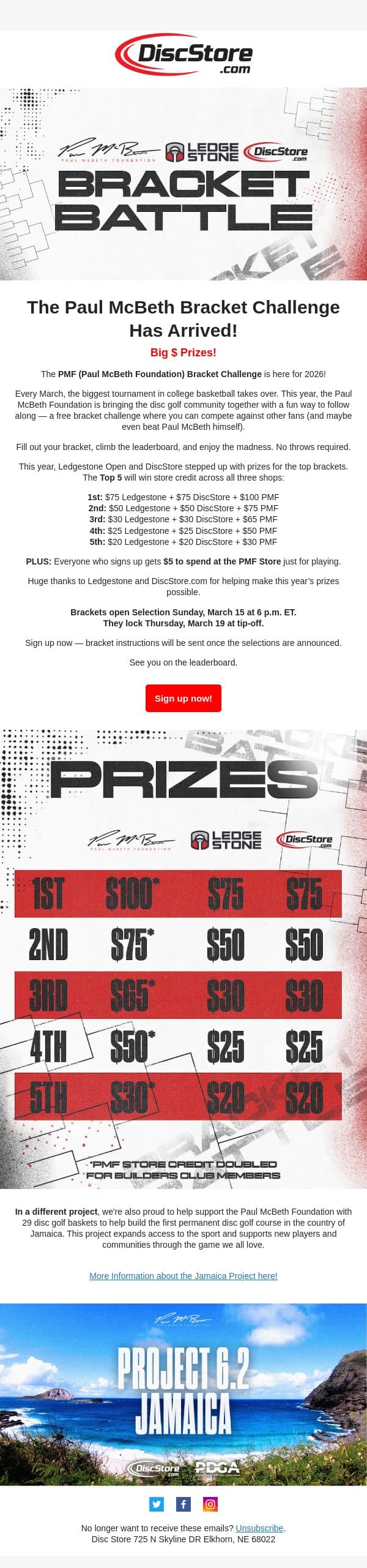 Bracket Battle! email from Discace screenshot