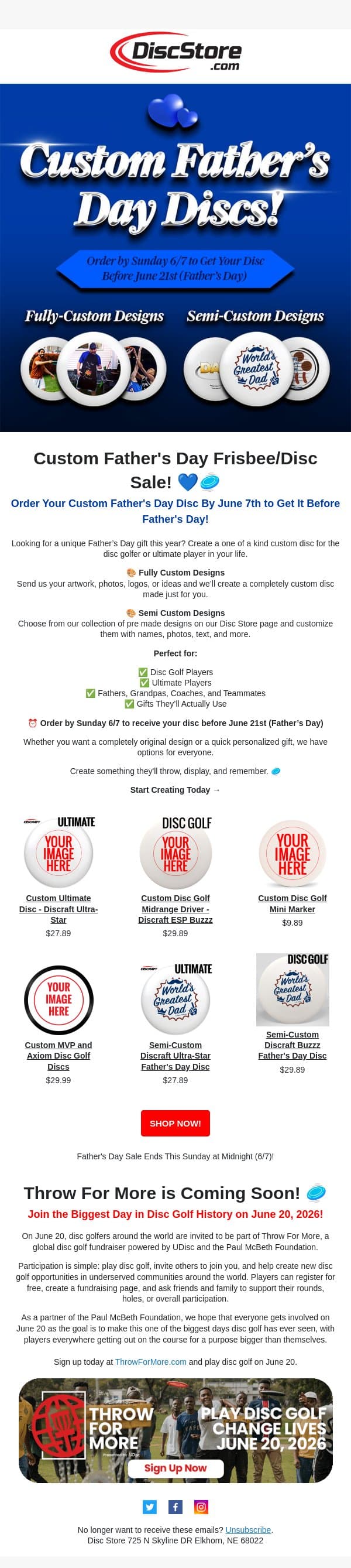 Father's Day Sale! email from Discace screenshot