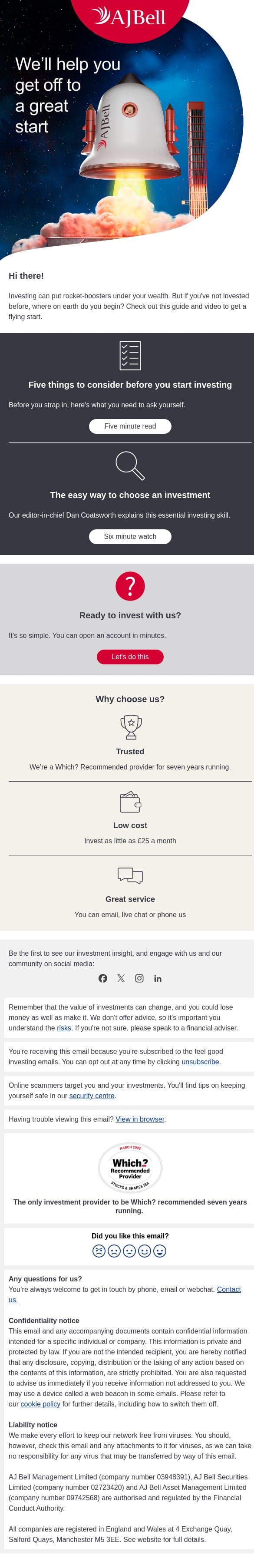 New to investing? email from Dodl screenshot