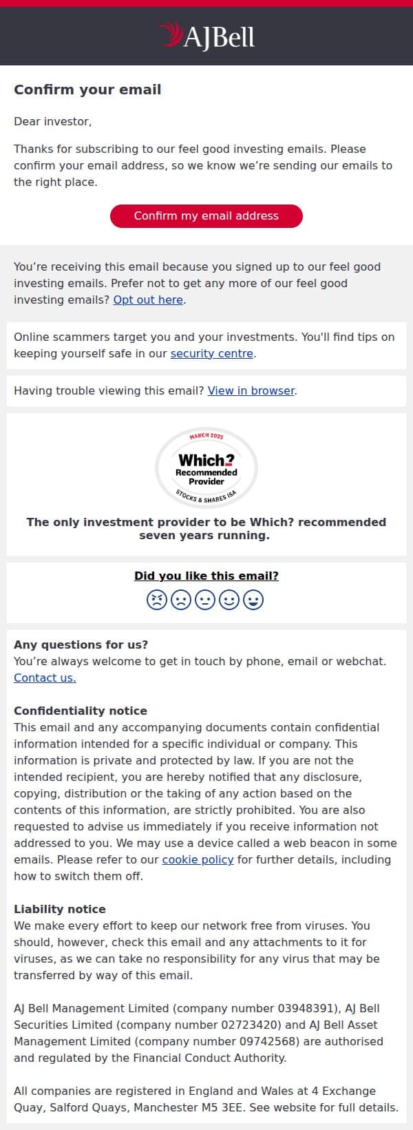Confirm your email address email from Dodl screenshot