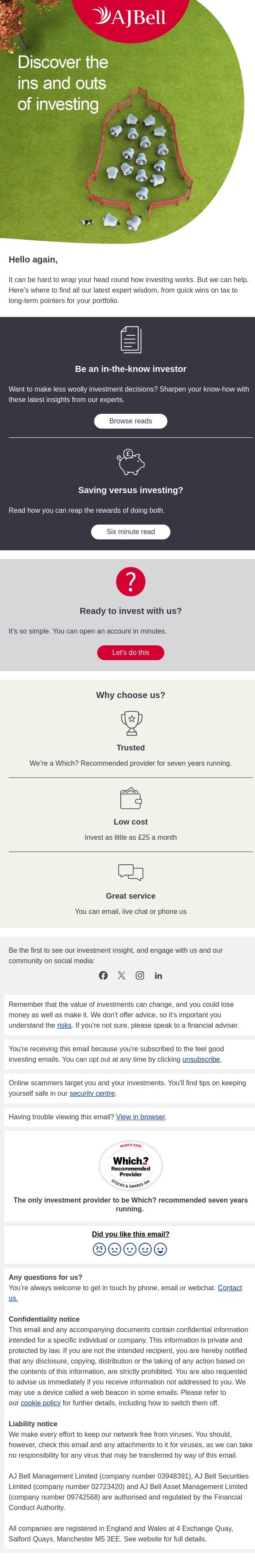 It pays to make well-informed decisions email from Dodl screenshot