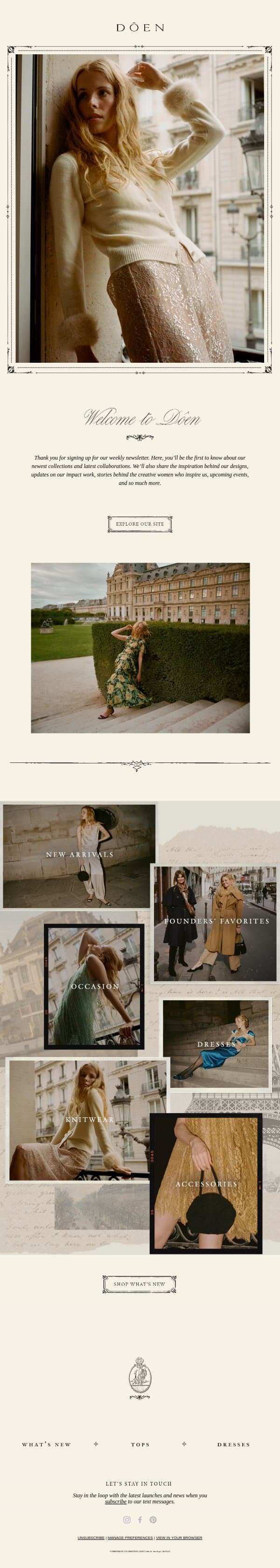 Welcome to DÔEN 🕊️ email from Doen screenshot