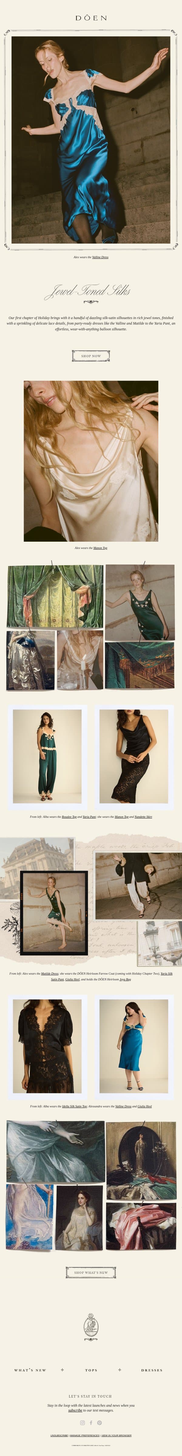 New Holiday Silks 🌙 email from Doen screenshot