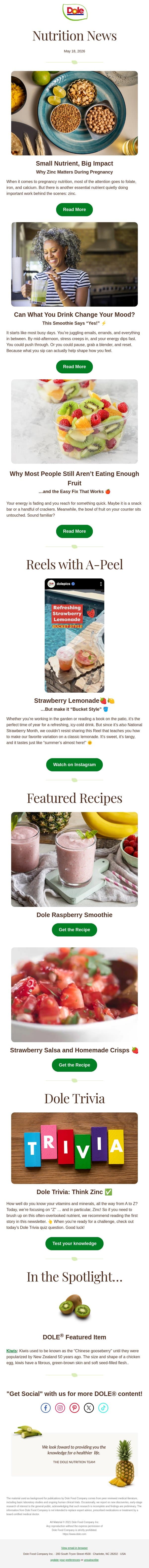 Swipe this Strawberry Salsa Recipe 🍓 email from Dole screenshot