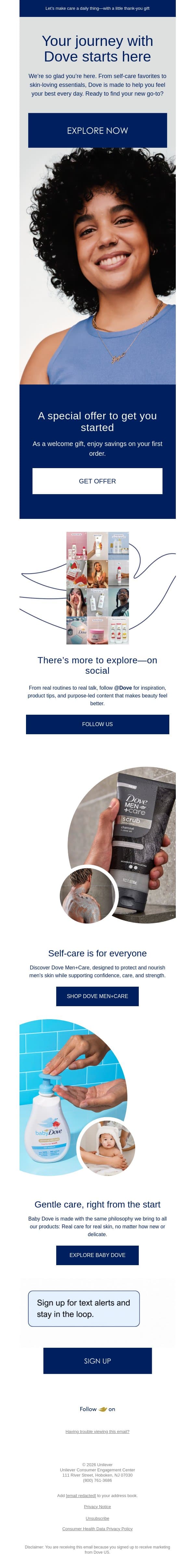 Welcome to Dove 🌿 email from Dove screenshot