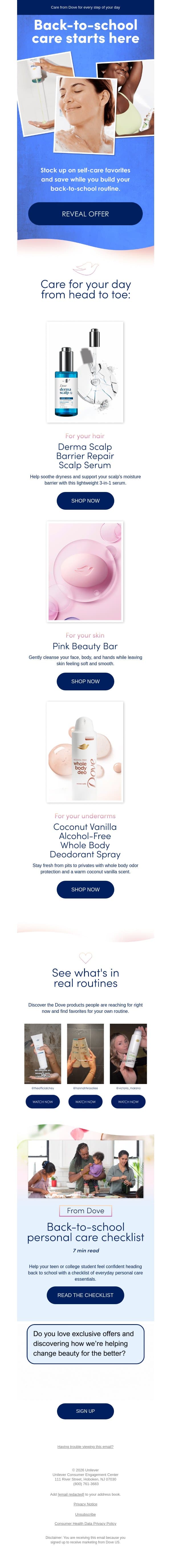 ✨ Start the school year with Dove email from Dove screenshot