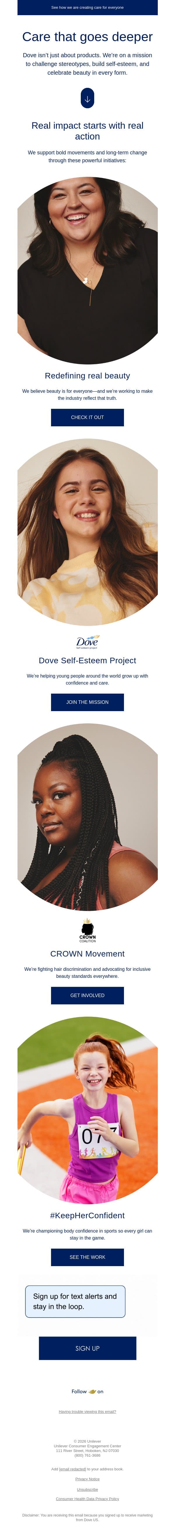 Beauty is for every body 💪 email from Dove screenshot