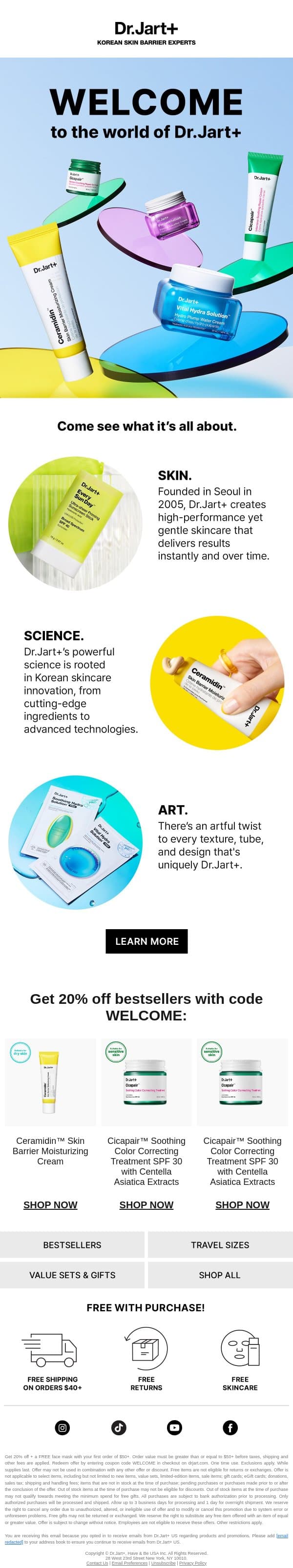 Discover the World of Dr.Jart+ email from Dr. Jart+ screenshot
