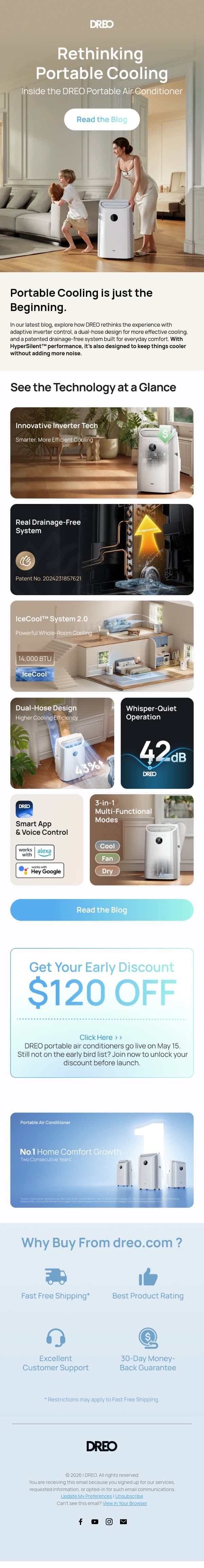 DREO | Meet Our New Portable Cooling Tech ❄️ email from Dreo screenshot