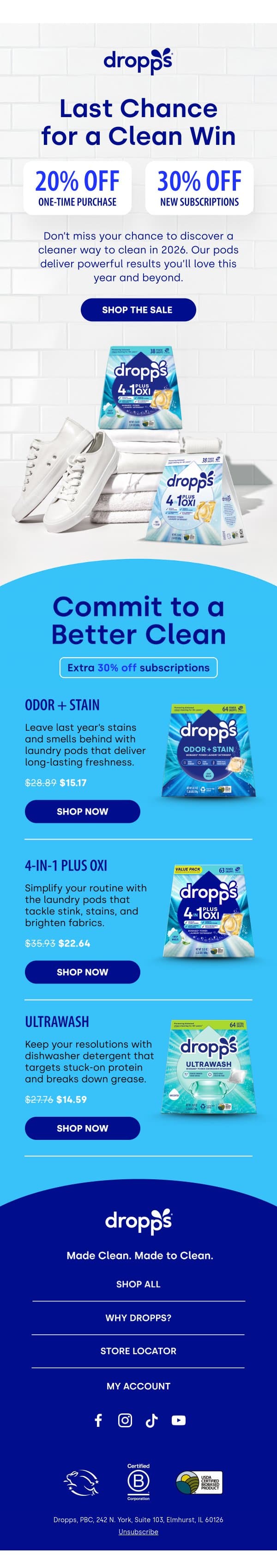 Final Buzzer ⏰ Up to 30% Off email from Dropps screenshot