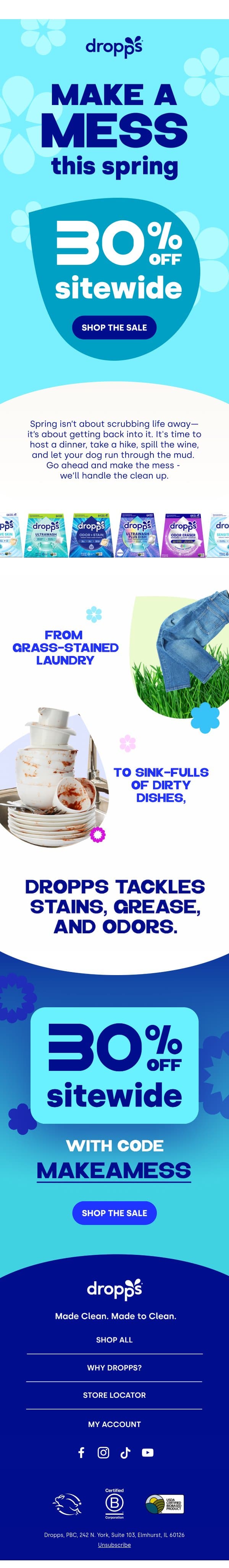 This Sale Only Springs Up Once a Year 🌸 email from Dropps screenshot