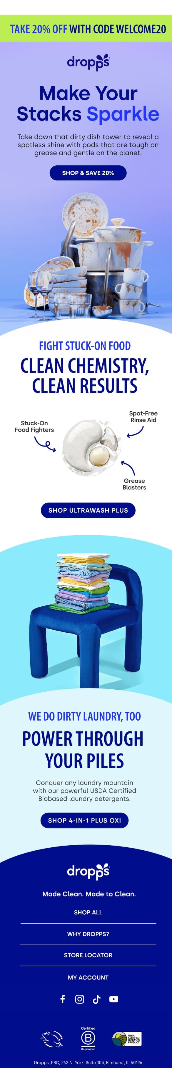 A Cleaner Clean Starts Here ✨ email from Dropps screenshot
