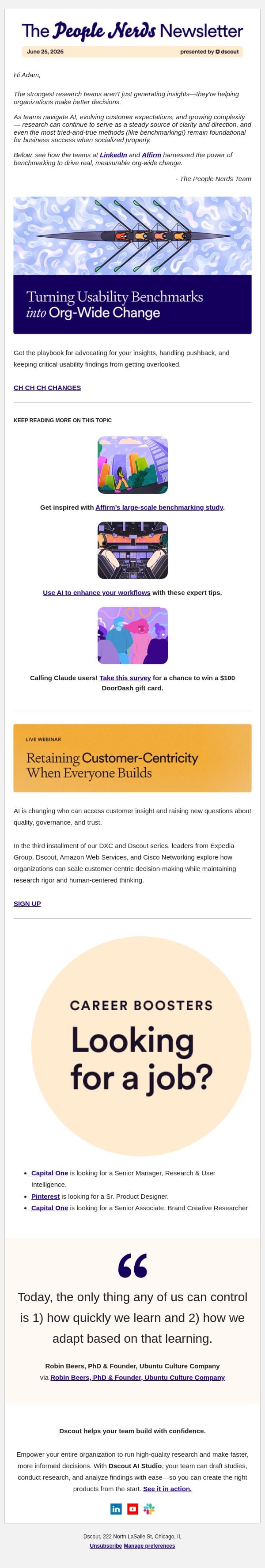 Real research that moves organizations forward email from dscout screenshot