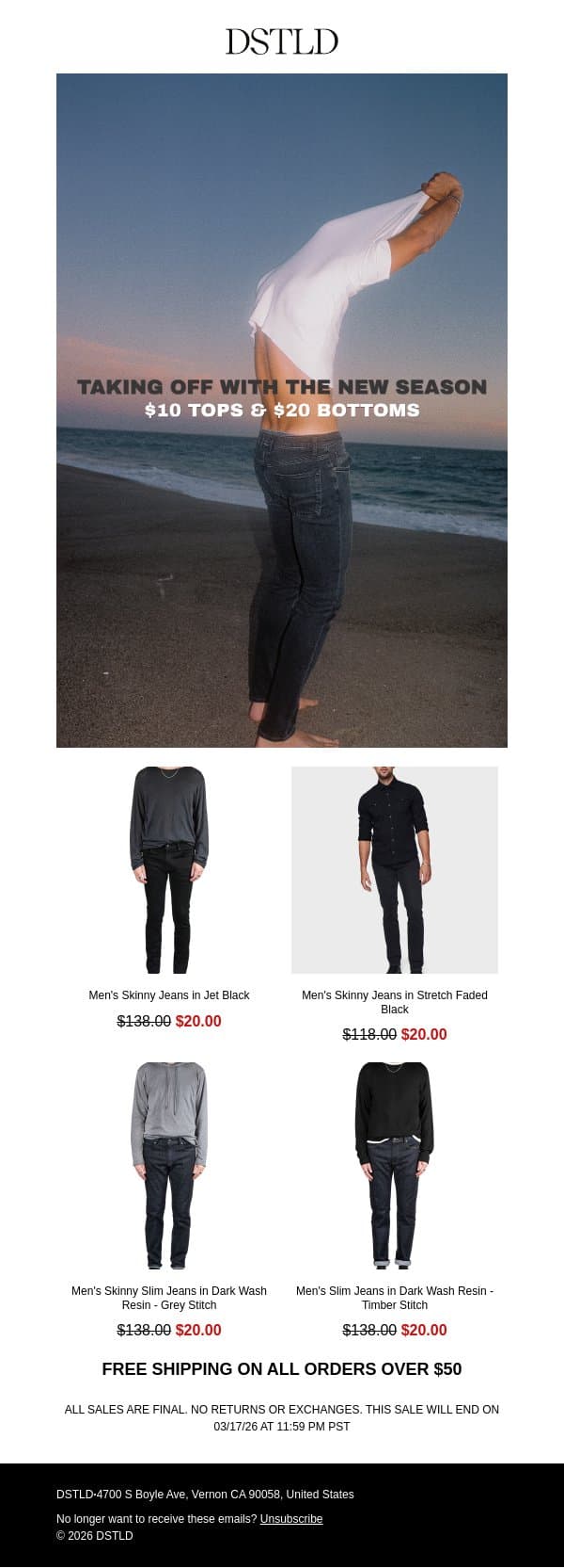 Spring Tees & Bottoms for under $50🔥 email from DSTLD screenshot