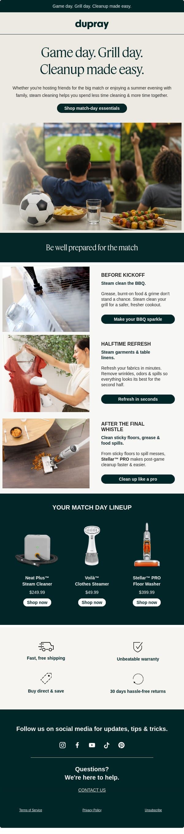 Make every match day effortless ⚽ email from Dupray screenshot
