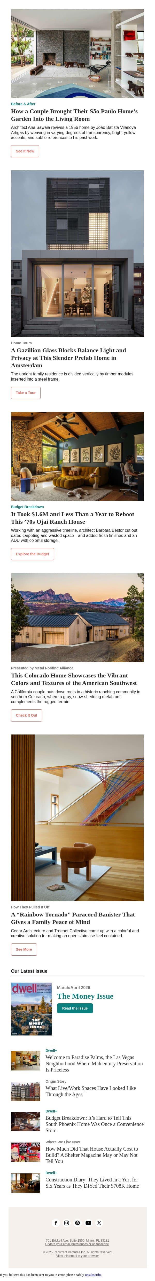 An Entire Wall of This Midcentury Home Opens to The Garden email from Dwell screenshot