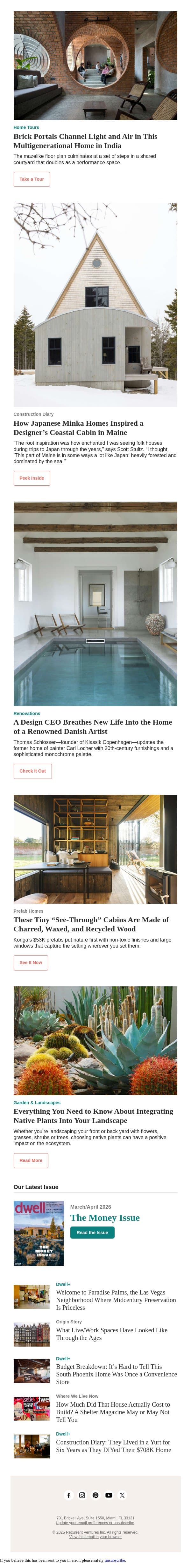 Brick Portals Channel Light and Air in This Multigenerational Home email from Dwell screenshot