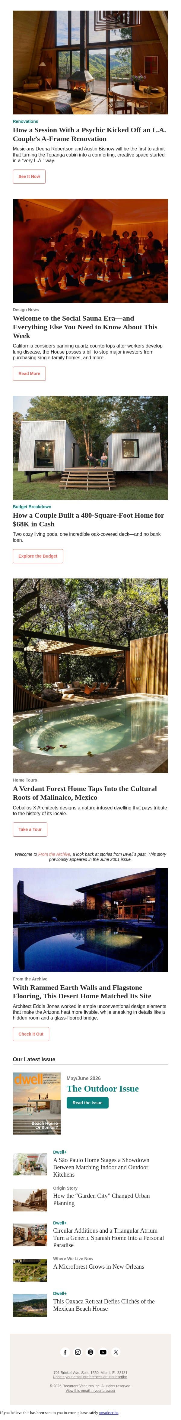 How a Couple Built a 480-Square-Foot Home for $68K in Cash email from Dwell screenshot
