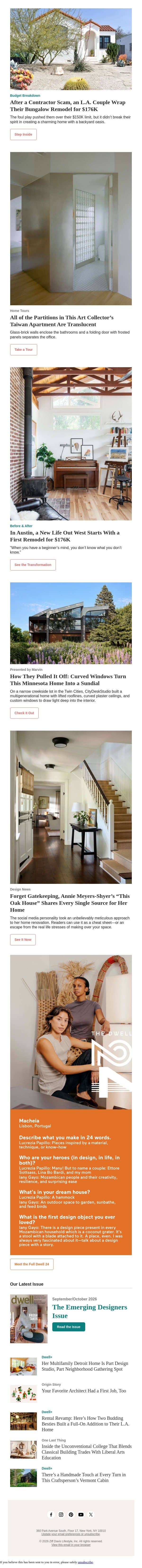 Forget Gatekeeping; This New Home Renovation Book Tells All email from Dwell screenshot