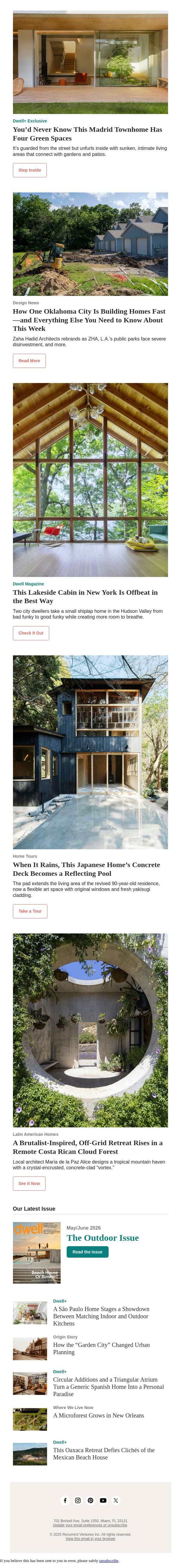 You'd Never Know This House Has Four Green Spaces email from Dwell screenshot