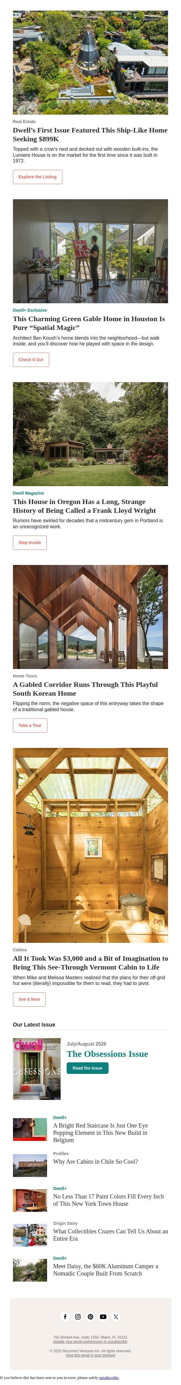 Dwell’s First Issue Featured This Ship-Like Home—and Now It’s on Sale for $899K email from Dwell screenshot