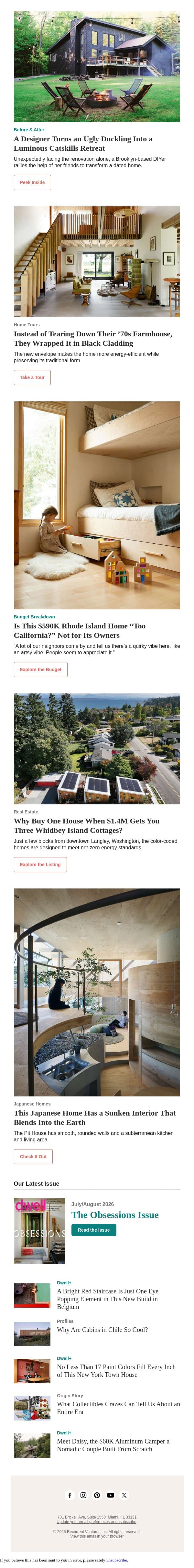 Why Buy One House When You Can Get Three Cottages for $1.4M Instead? email from Dwell screenshot