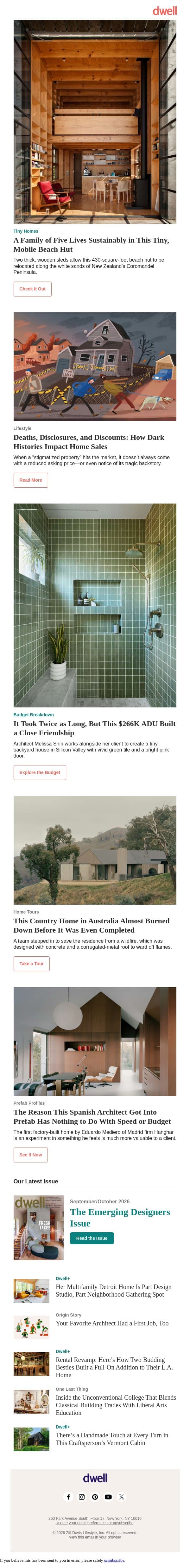 Deaths, Disclosures, and Discounts: How Dark Histories Impact Home Sales email from Dwell screenshot