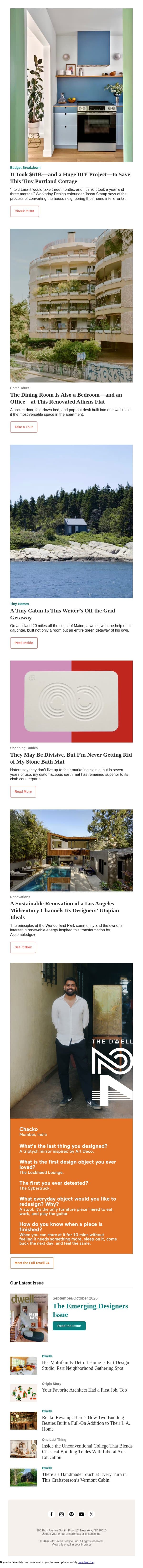 The Dining Room Triples as a Bedroom and an Office at This Renovated Athens Flat email from Dwell screenshot