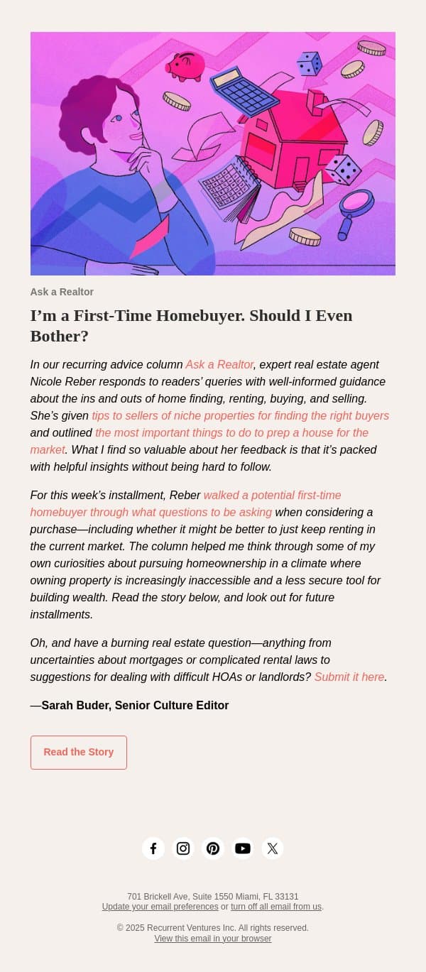I’m a First-Time Homebuyer. Should I Even Bother? email from Dwell screenshot