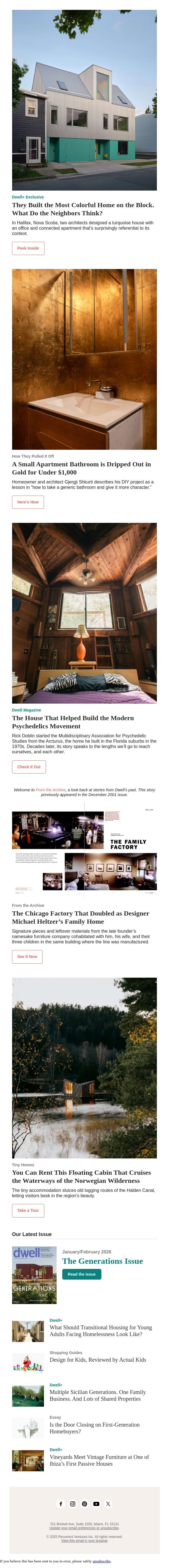 Rolling Stone Once Said This House Is Like "Frank Lloyd Wright-On-Acid" email from Dwell screenshot