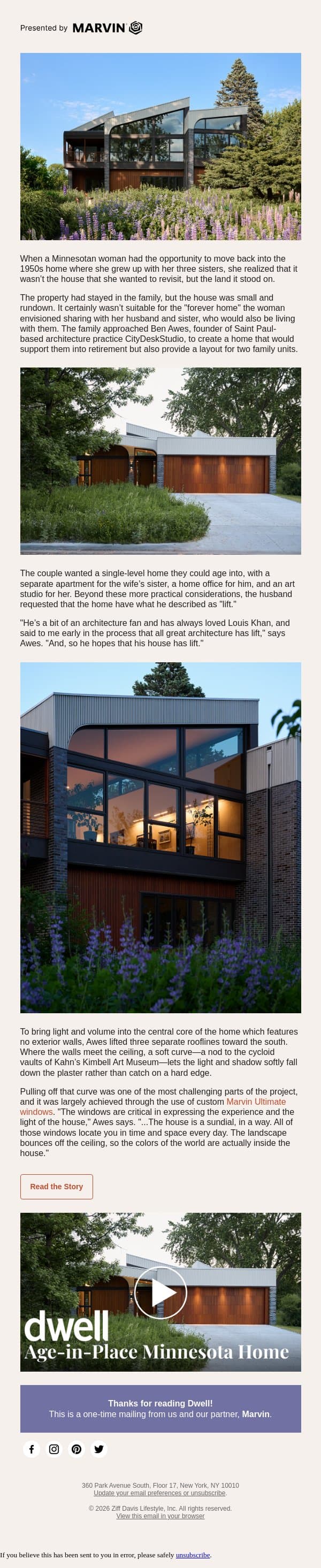 Curved Windows Turn This Minnesota Home Into a Sundial email from Dwell screenshot