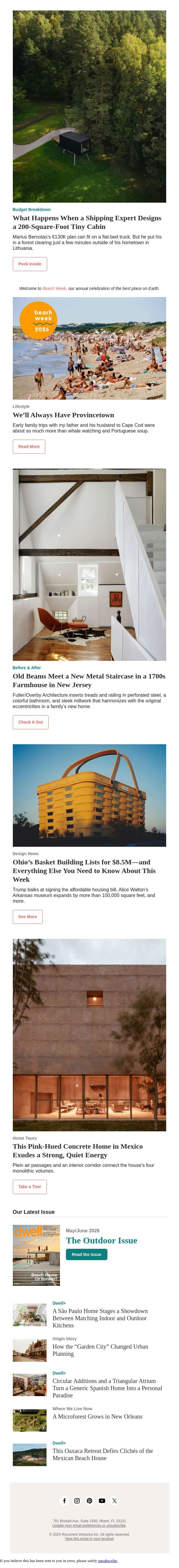In Honor of Pride Month and Beach Week: A Personal Essay About the “Gayest” Beach Town in America email from Dwell screenshot