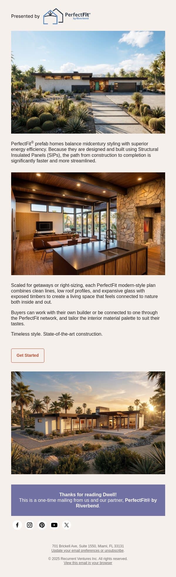 Prefab Homes With Midcentury Vibes email from Dwell screenshot