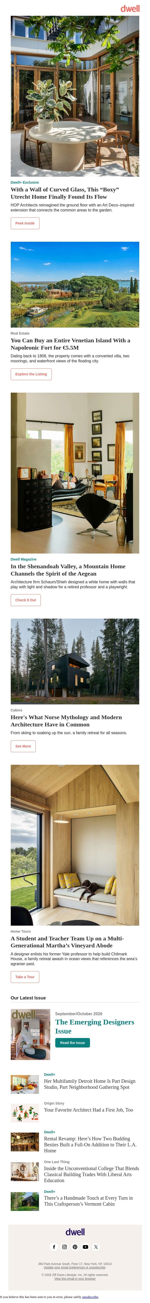 You Can Buy an Entire Venetian Island (and a Fort!) for €5.5M email from Dwell screenshot