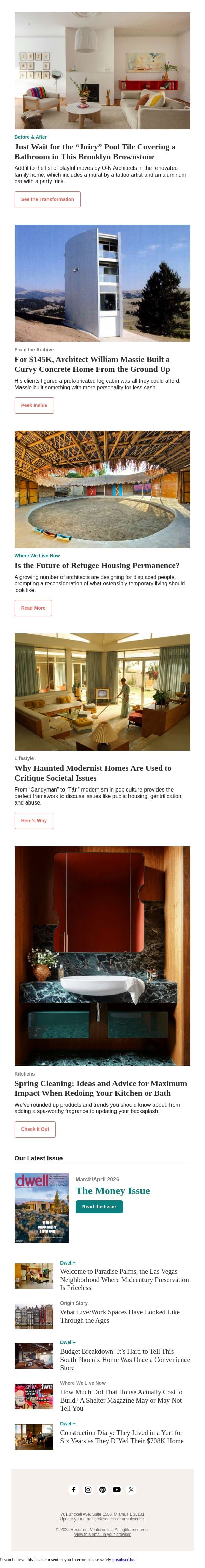 Just Wait for the “Juicy” Pool Tile Covering This Bathroom email from Dwell screenshot