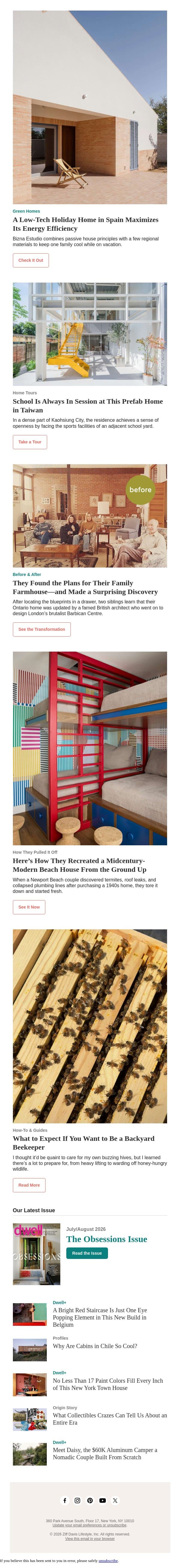 Here’s What to Expect If You Want to Be a Backyard Beekeeper email from Dwell screenshot