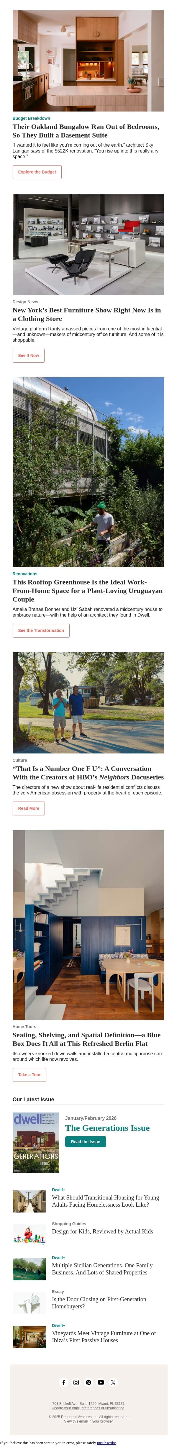 New York’s Best Furniture Show Right Now Is in a Clothing Store email from Dwell screenshot