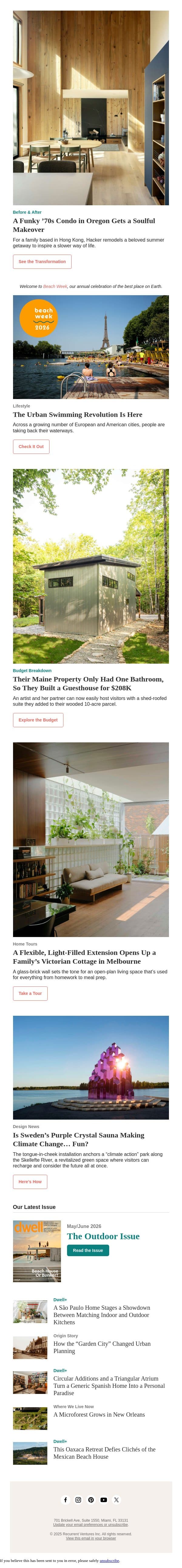 Charge Up in More Ways Than One Inside This Crystal Sauna email from Dwell screenshot