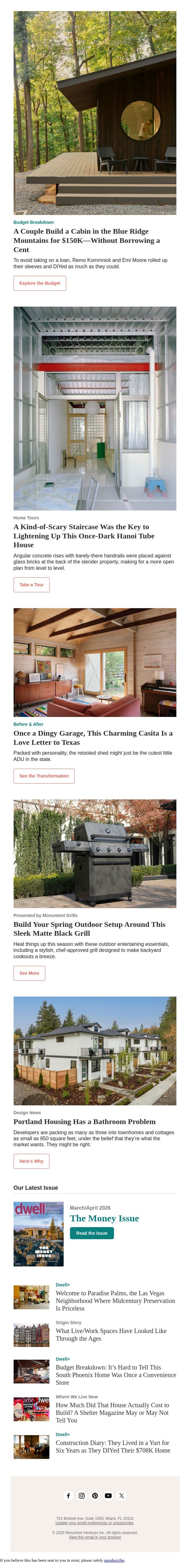 Portland Housing Has an Odd Bathroom Problem email from Dwell screenshot