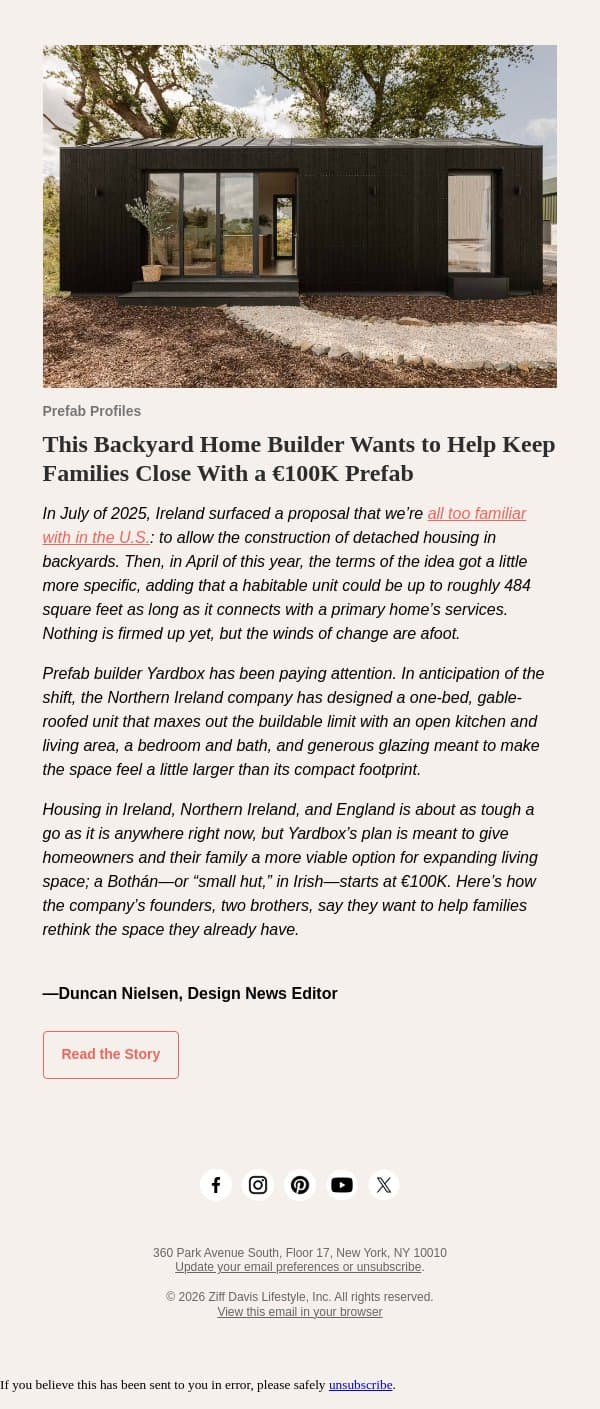 This Backyard Home Builder Wants to Help Keep Families Close With a €100K Prefab email from Dwell screenshot