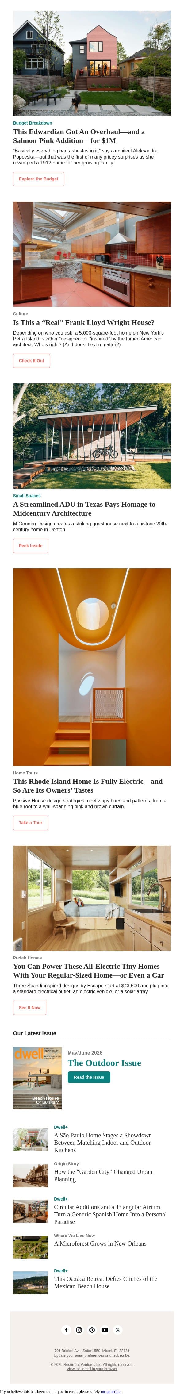 You Can Power These All-Electric Tiny Homes With Your Regular-Sized Home—or Even a Car email from Dwell screenshot