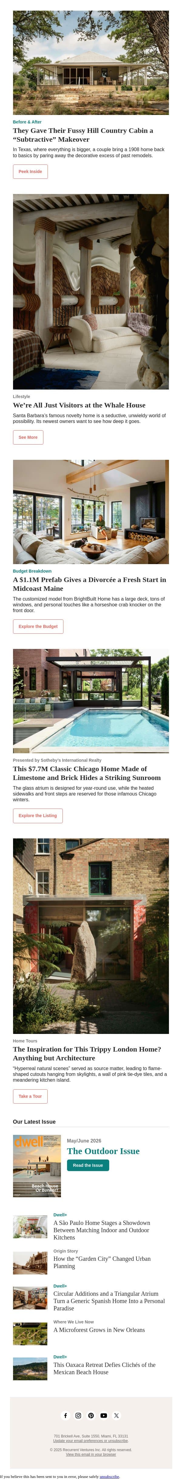 People Come and Go but the Whale House Is Forever email from Dwell screenshot