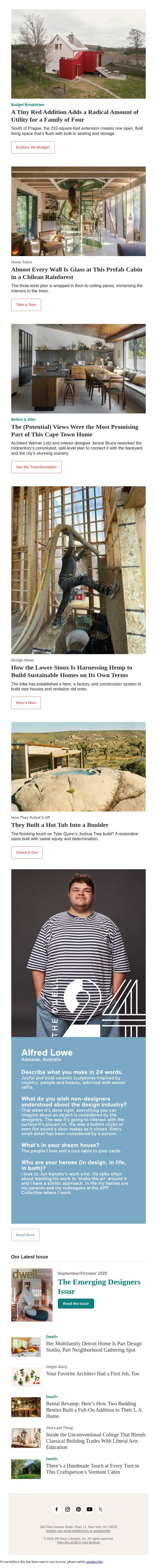 Almost Every Wall Is Glass at This Prefab Cabin in a Chilean Rainforest email from Dwell screenshot