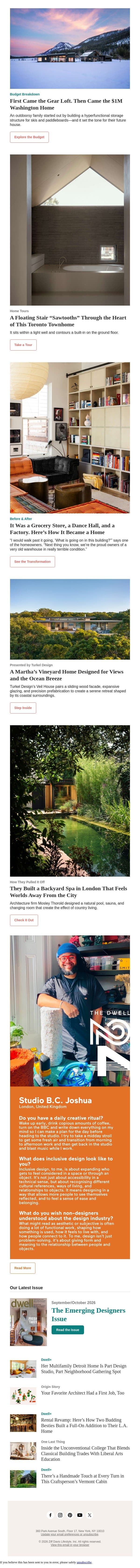 First Came the Gear Loft. Then Came the $1M Washington Home email from Dwell screenshot