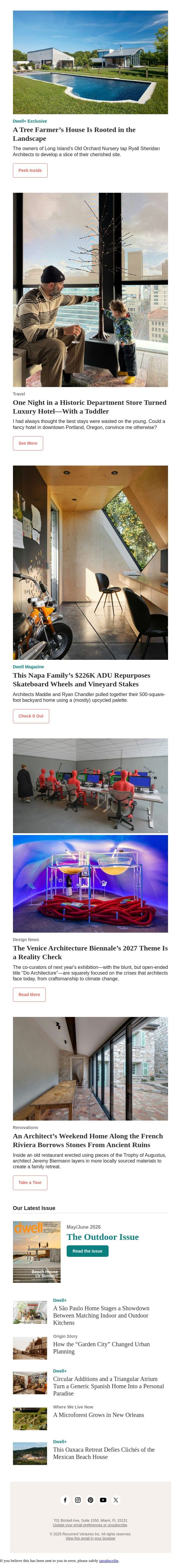 Skateboard Wheels and Vinyard Stakes Were Upcycled for This Napa Valley Reno email from Dwell screenshot