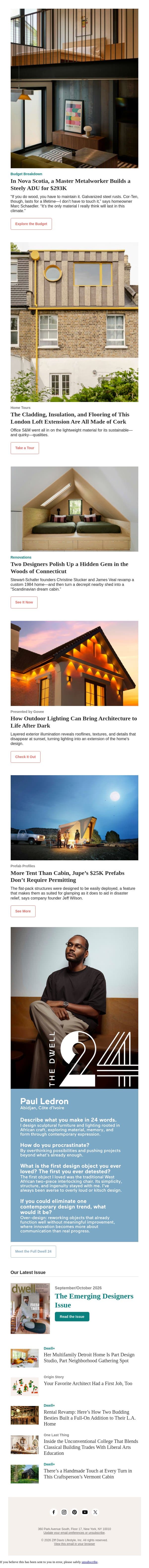 A Master Metalworker Builds His Own Cor-Ten ADU for $293K email from Dwell screenshot