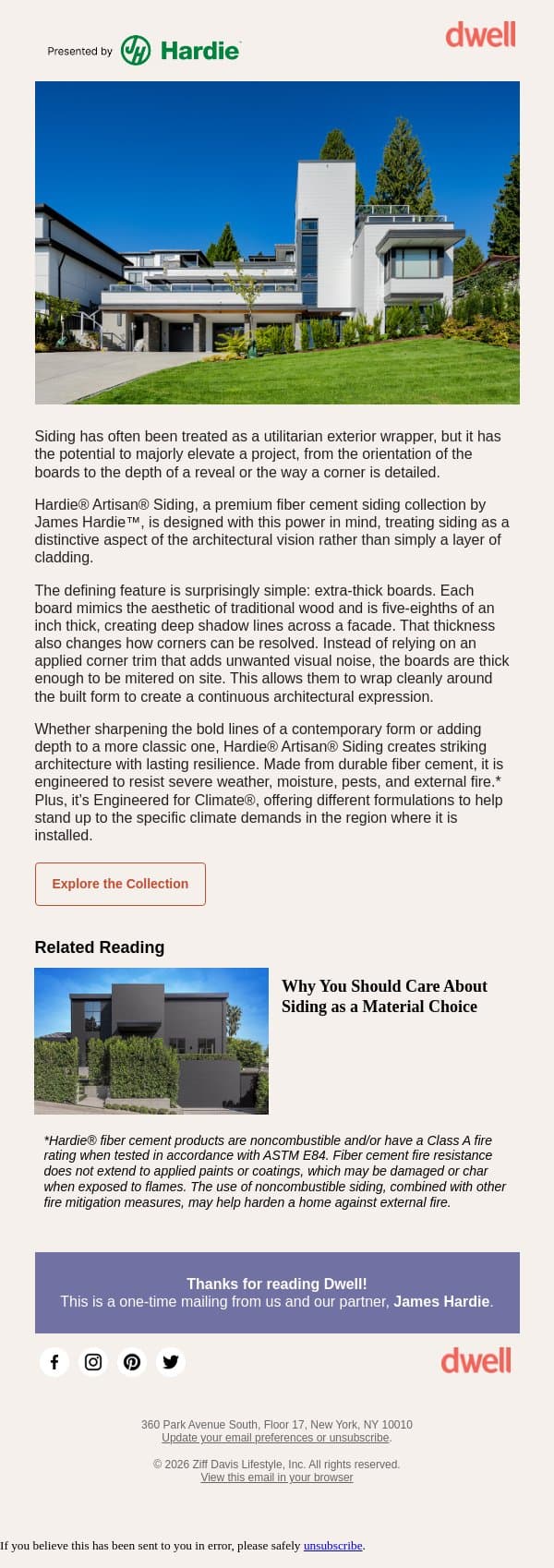 Why You Should Care About Siding email from Dwell screenshot