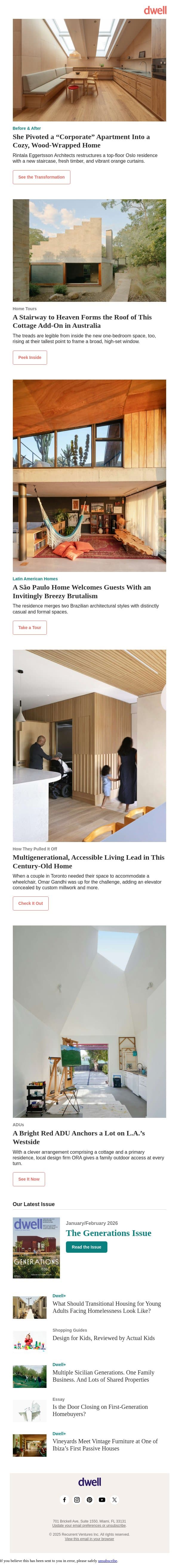 Two Architectural Styles Merge in This Brazilian Home email from Dwell screenshot